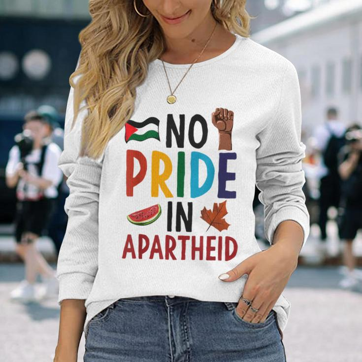 No Pride In Apartheid South Africa Watermelon Maple Leaf Long Sleeve T-Shirt Gifts for Her