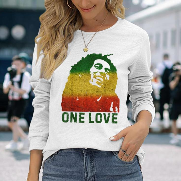 One Reggae Love Reggae Music Lover Jamaica Rock Roots Long Sleeve T-Shirt Gifts for Her