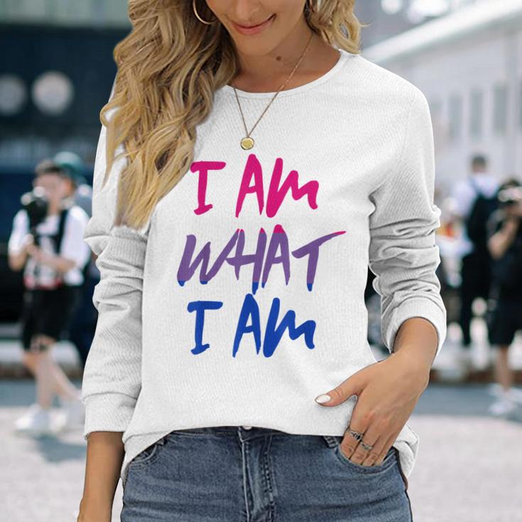 I Am What I Am I Am Flag For Bisexual Langarmshirts Geschenke für Sie