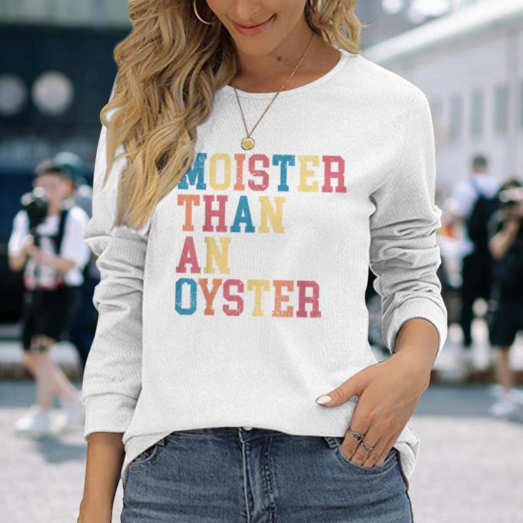 Oyster Retro Vintage I'd Shuck That Oyster Seafood Long Sleeve T-Shirt Gifts for Her