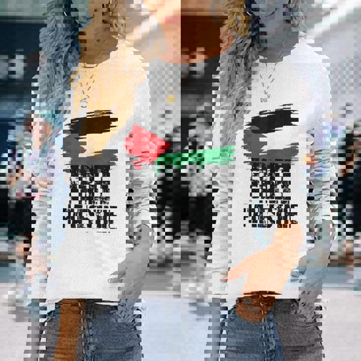 Palestina Libre Palestina Libre Gaza Palestinaoz Sin Mangas Camiseta de manga larga Regalos para ella