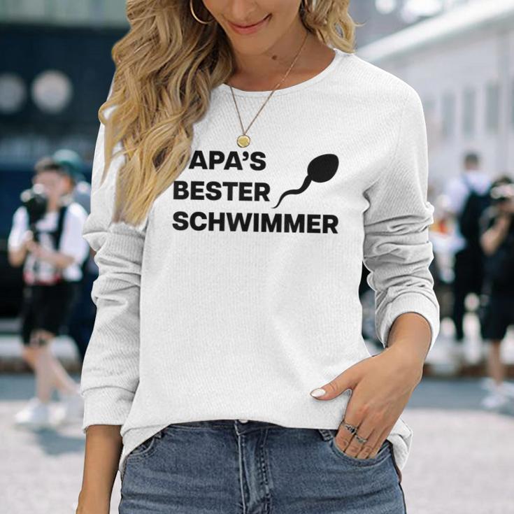 Papa's Bester Schwimmer X Lecker Bierchen Party Outfit Langarmshirts Geschenke für Sie