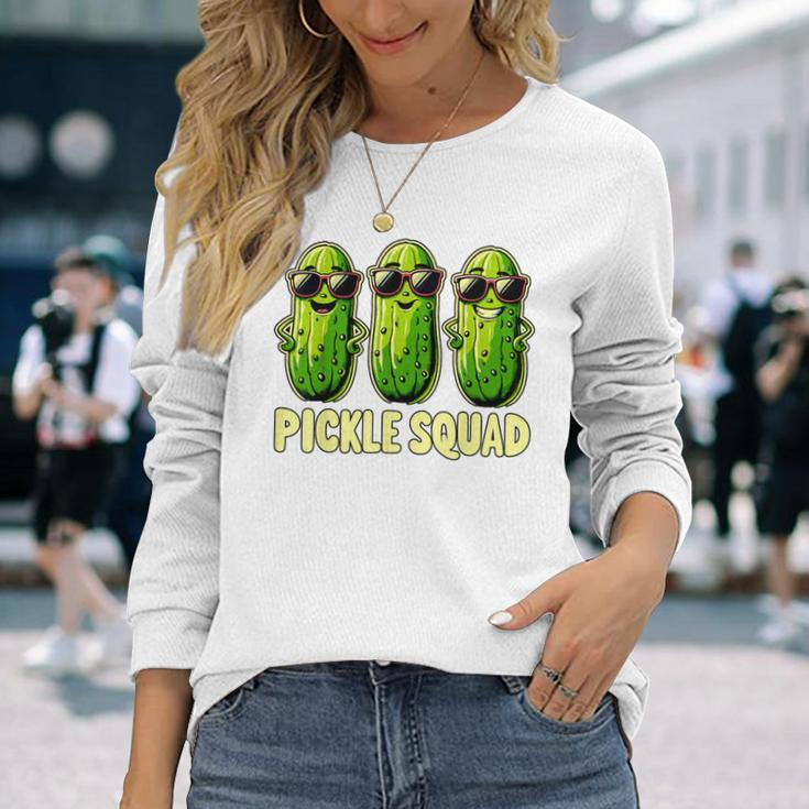 Pickle Squad Dill Pickle Costume Vegan Pickle Crew Long Sleeve T-Shirt Gifts for Her
