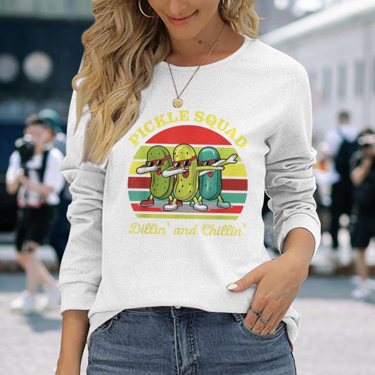 Pickle Squad Dillin' And Chillin' Apparel Long Sleeve T-Shirt Gifts for Her