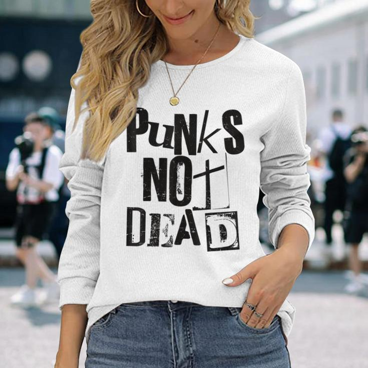 Punk Not Dead Vintage Grunge Punk Is Not Dead Rock Langarmshirts Geschenke für Sie