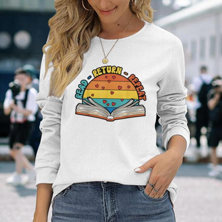 Read Return Repeat Library Worker Librarian Book Lover Long Sleeve T-Shirt Gifts for Her