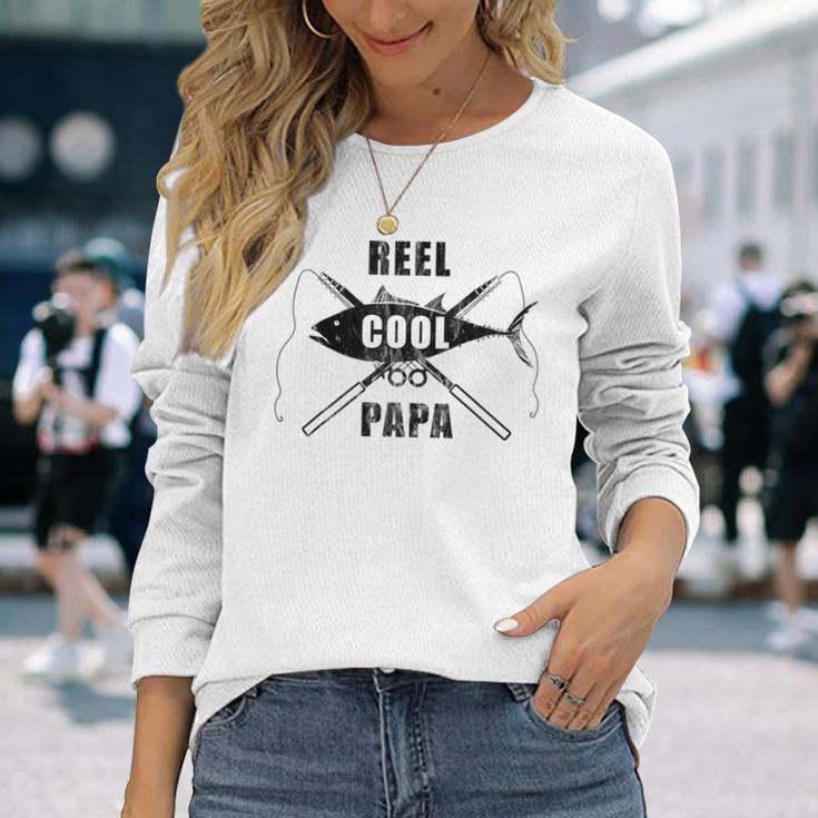 Reel Cool Papa Fishing Vintage Black Long Sleeve T-Shirt Gifts for Her