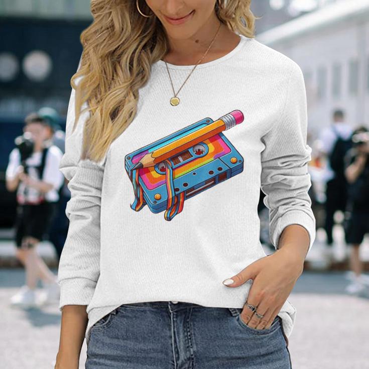 Retro 80Er 90Er Jahre Party Verkleidung Kassette Langarmshirts Geschenke für Sie