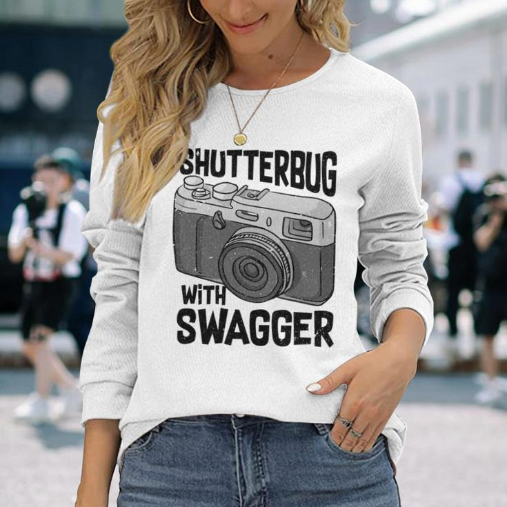 Shutterbug With Swagger Fotograf Lustige Fotografie Langarmshirts Geschenke für Sie