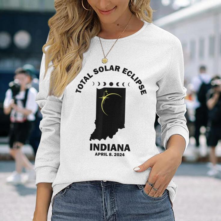 Solar Eclipse 2024 Indiana Solar Eclipse Long Sleeve T-Shirt Gifts for Her