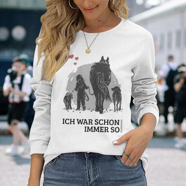 Spaziergang Pferd Hund Mädchen Pferdemensch Langarmshirts Geschenke für Sie