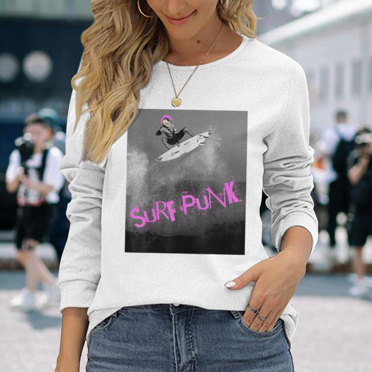 Surf Punk Violent Pink Long Sleeve T-Shirt Gifts for Her