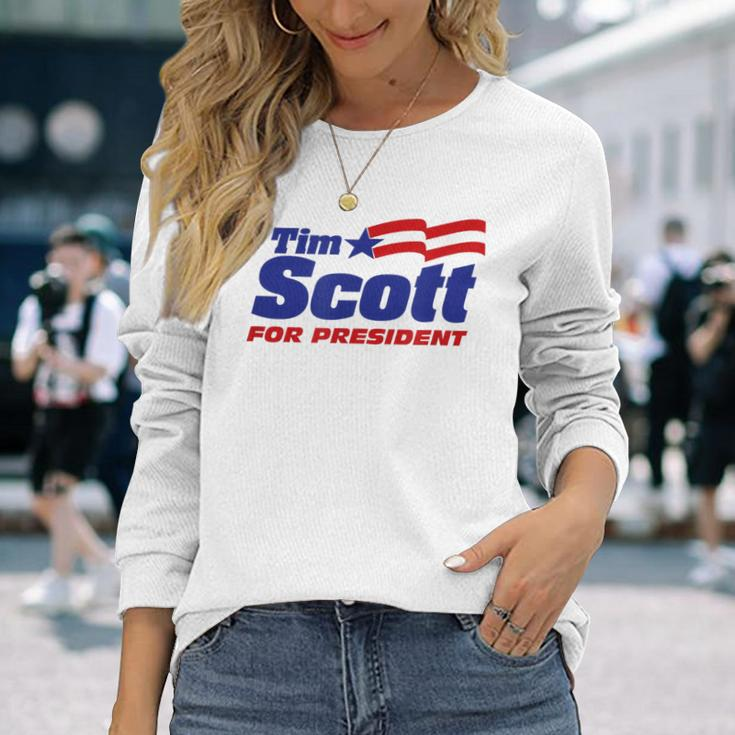 Tim Scott For President 2024 Scott 2024 Republican Patriot Long Sleeve T-Shirt Gifts for Her