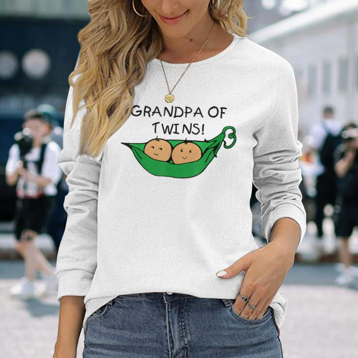 Two Peas In A Pod Grandpa Of Twins Long Sleeve T-Shirt Gifts for Her