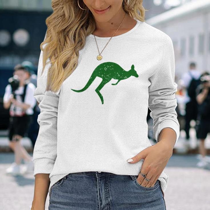 Vintage Kangaroo Australia Aussie Roo Kangaroo Long Sleeve T-Shirt Gifts for Her