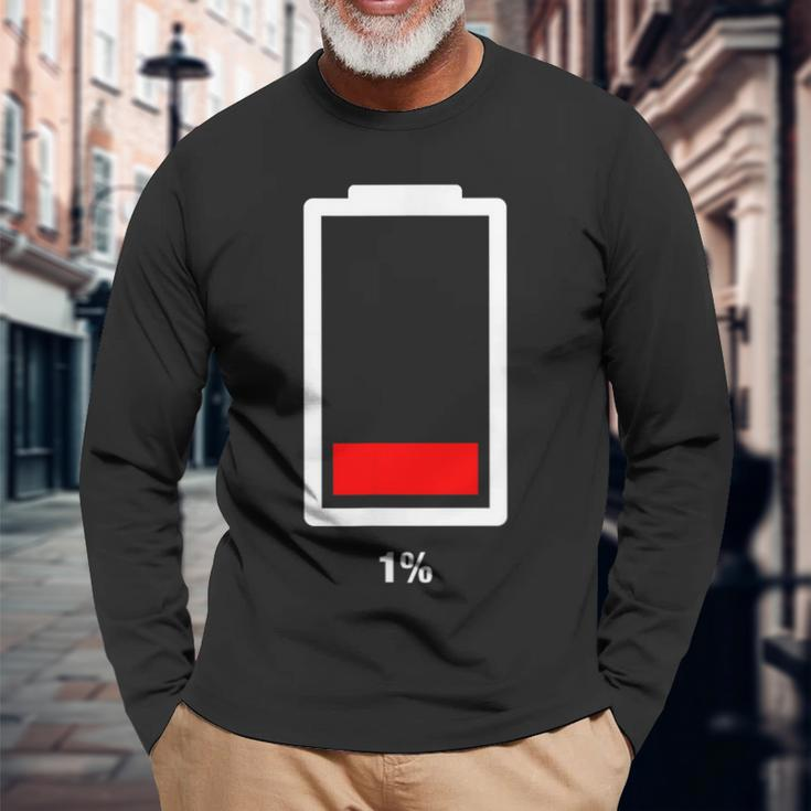1 Low Battery Long Sleeve T-Shirt Gifts for Old Men