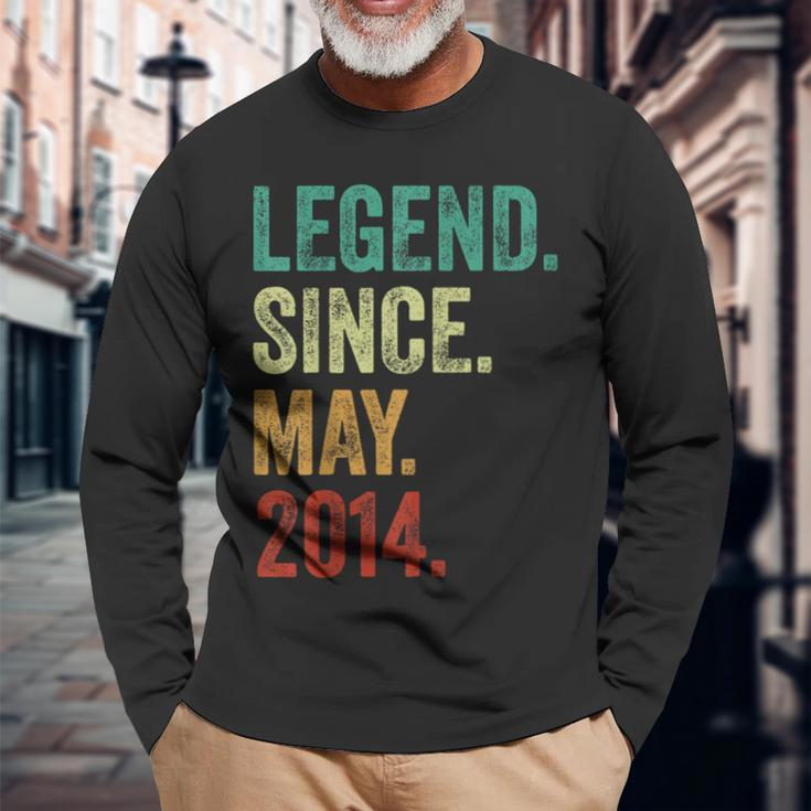 10 Years Old Legend Since May 2014 10Th Birthday Long Sleeve T-Shirt Gifts for Old Men