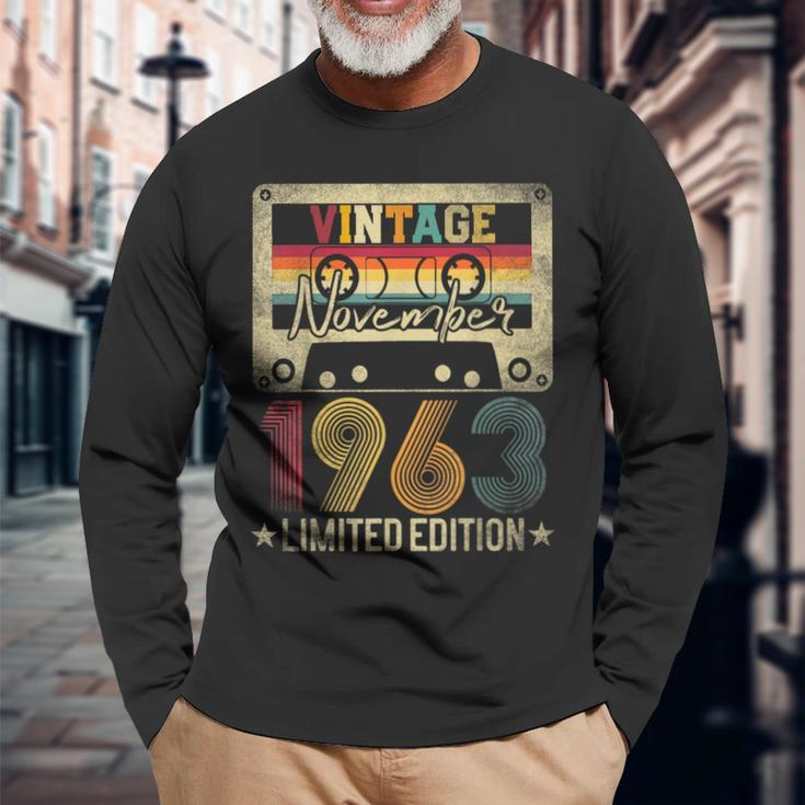 1963 November 58Th Birthday Limited Edition Vintage Long Sleeve T-Shirt Gifts for Old Men