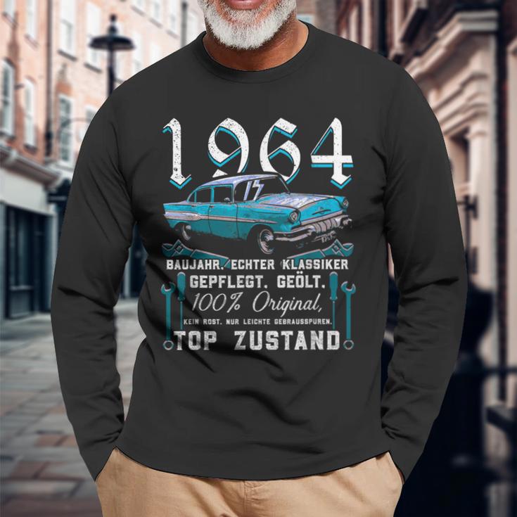 1964 Jahrgang Mann Frau 60 Years 60Th Oldtimer Langarmshirts Geschenke für alte Männer