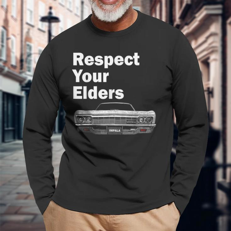 1966 66 Impala Lowrider Ss 60S Muscle Car Long Sleeve T-Shirt Gifts for Old Men