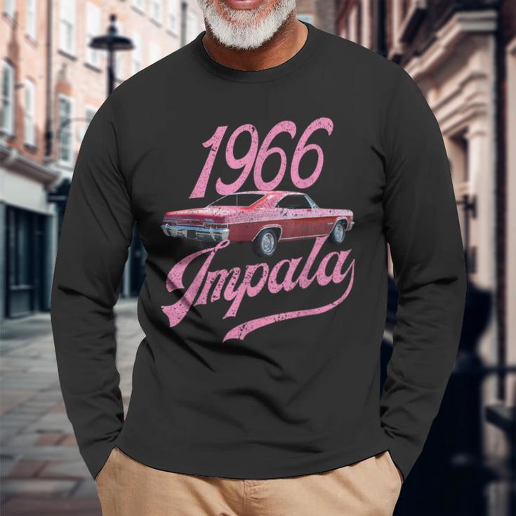 1966 66 Impala Lowrider Ss Chevys Long Sleeve T-Shirt Gifts for Old Men