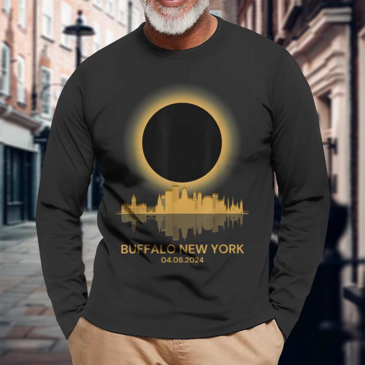 2024 Solar Eclipse Buffalo New York Souvenir Totality Long Sleeve T-Shirt Gifts for Old Men