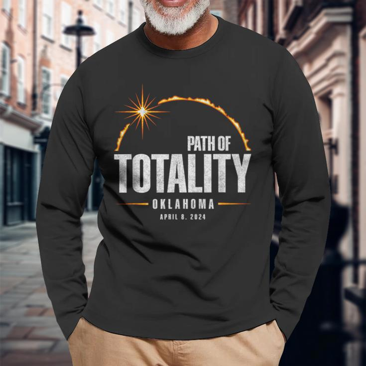 2024 Total Solar Eclipse Oklahoma Total Eclipse 2024 Long Sleeve T-Shirt Gifts for Old Men