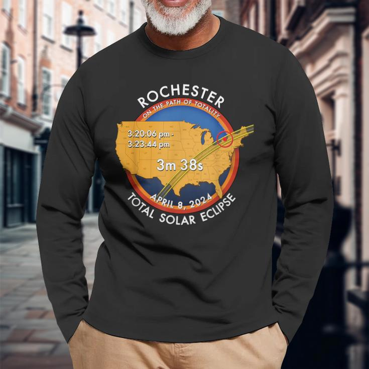 2024 Total Solar Eclipse Totality Rochester New York 27 Long Sleeve T-Shirt Gifts for Old Men