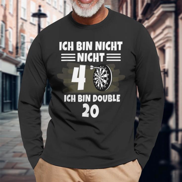 40 Geburtstag Ich Bin Nicht 40 Ich Bin Double 20 Dart Langarmshirts Geschenke für alte Männer