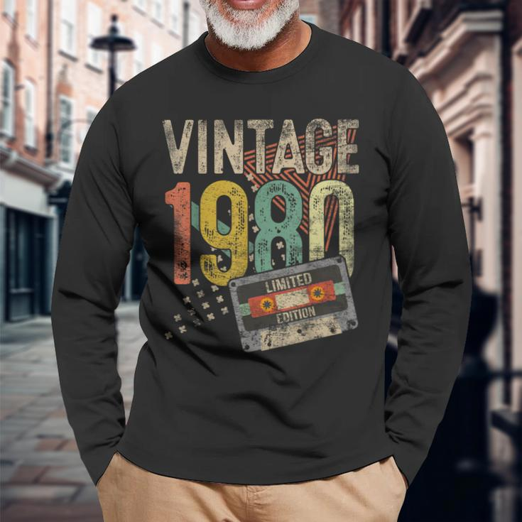 44 Year Old Vintage 1980 Decoration 44Th Birthday Long Sleeve T-Shirt Gifts for Old Men