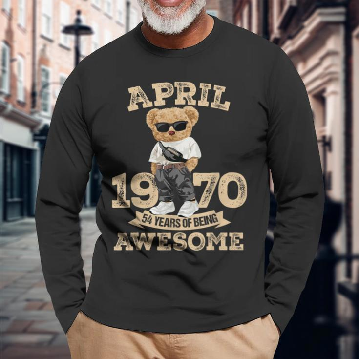 54 Year Old Awesome April 1970 54Th Birthday Boys Long Sleeve T-Shirt Gifts for Old Men