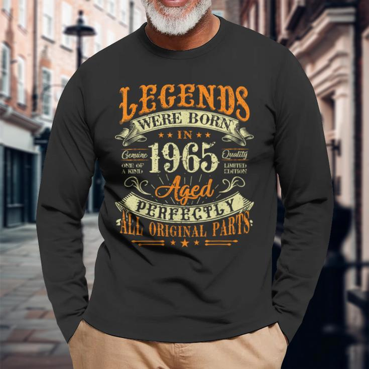 58Th Birthday 58 Years Old Vintage Legends Born In 1965 Long Sleeve T-Shirt Gifts for Old Men