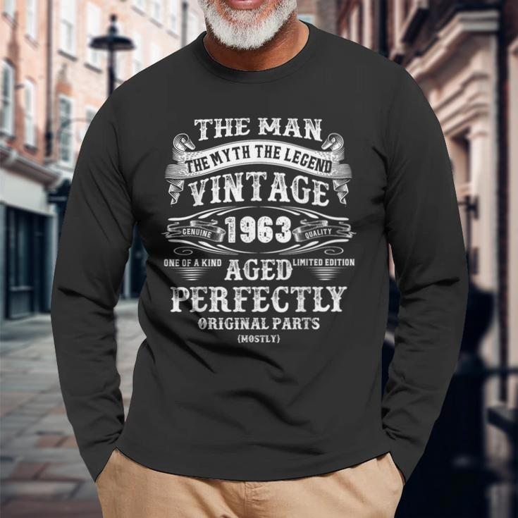 61St Birthday Vintage For Man Legends Born In 1963 Long Sleeve T-Shirt Gifts for Old Men