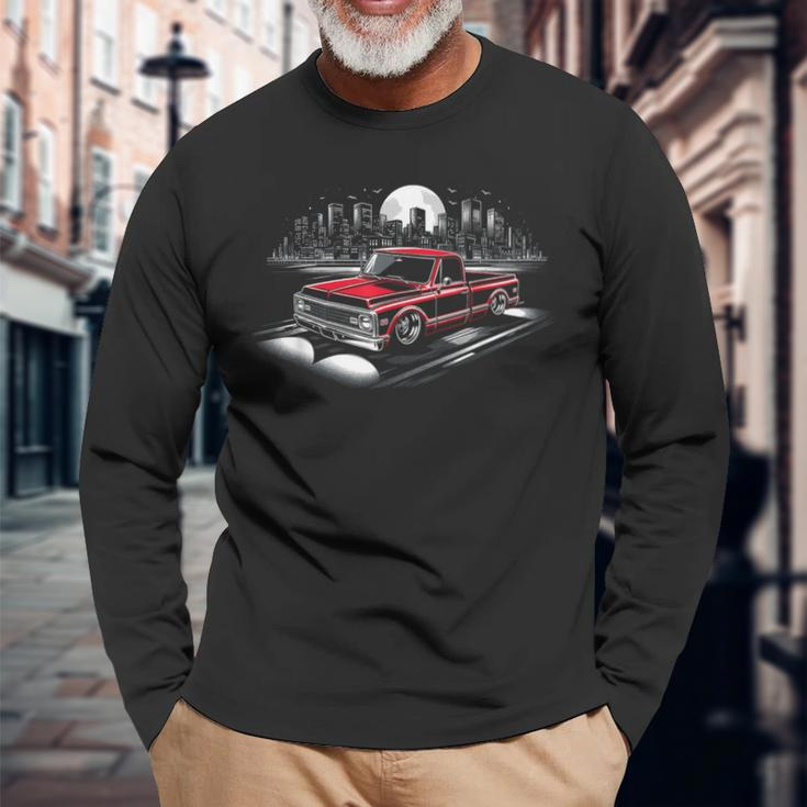 67-72 Classic C10 Pickup Truck Slammed Lowered Airride Long Sleeve T-Shirt Gifts for Old Men