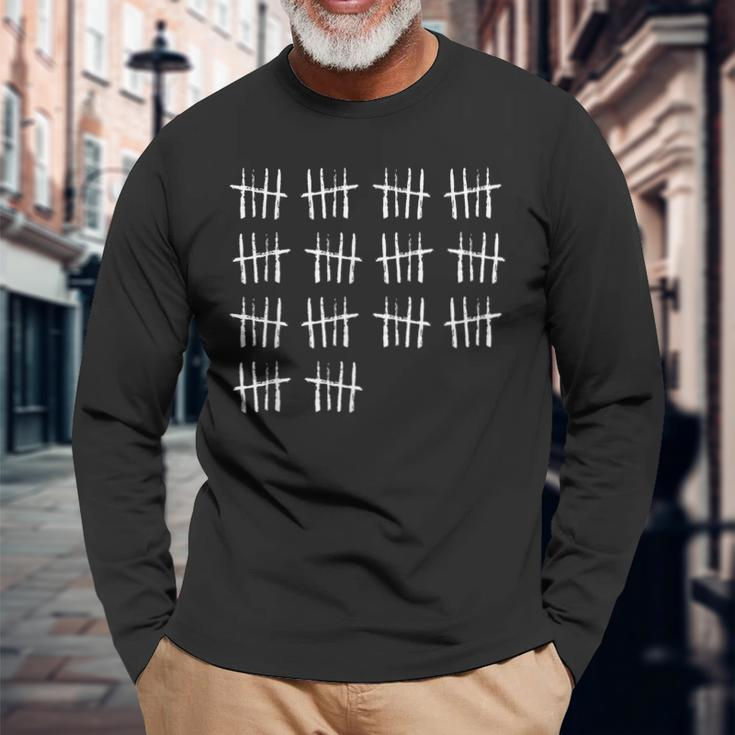 70Th Birthday Tally Marks Vintage Anniversary 70 Years Old Long Sleeve T-Shirt Gifts for Old Men