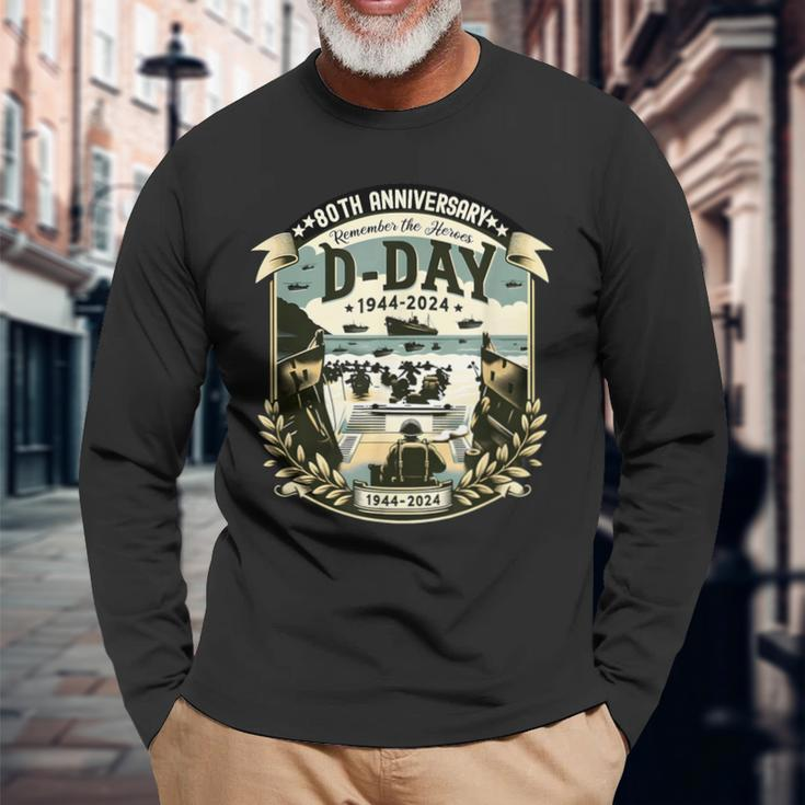 80Th Anniversary D Day Invasion Military History Long Sleeve T-Shirt Gifts for Old Men