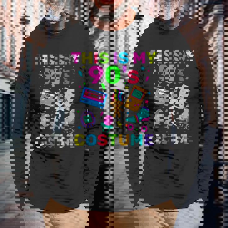 This Is My 90S Costume 90S Theme Nineties Theme Party Long Sleeve T-Shirt Gifts for Old Men