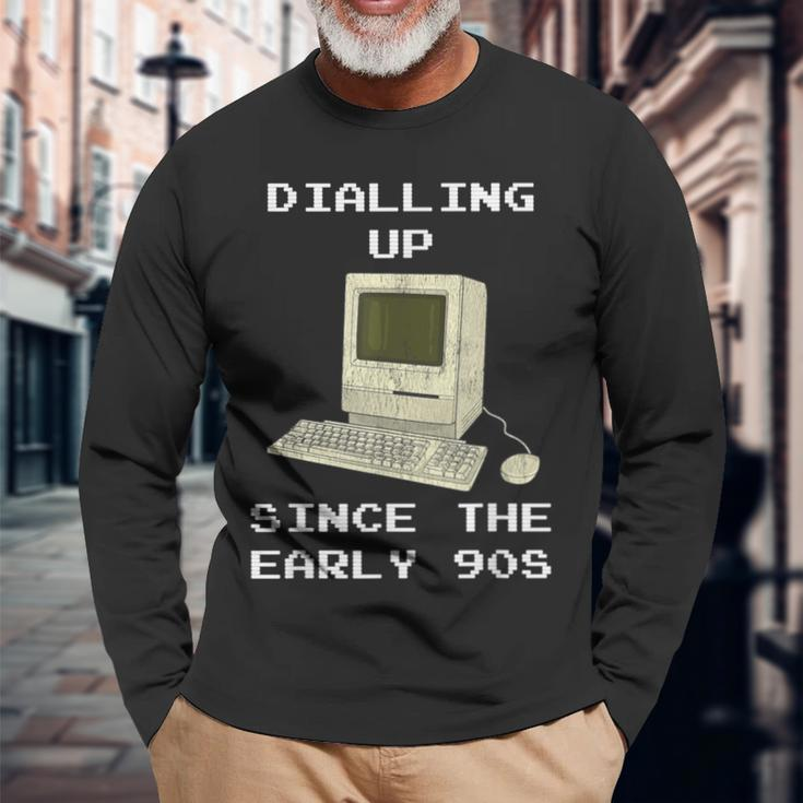 90S Nostalgia Dial Up Retro Computer Long Sleeve T-Shirt Gifts for Old Men