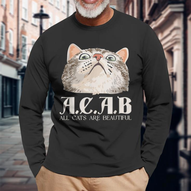 ACAB All Cats Are Beautiful Pets Animals Kitten Cats Langarmshirts Geschenke für alte Männer