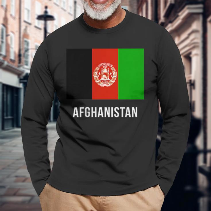 Afghanistan Afghan Flag Langarmshirts Geschenke für alte Männer