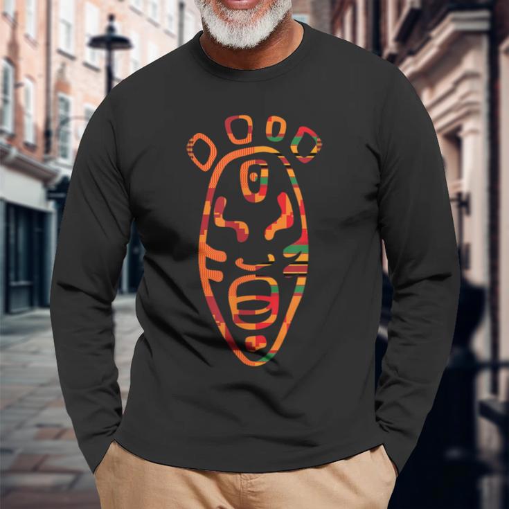 Africa Kente Pattern African Tribal Ghana Style Long Sleeve T-Shirt Gifts for Old Men