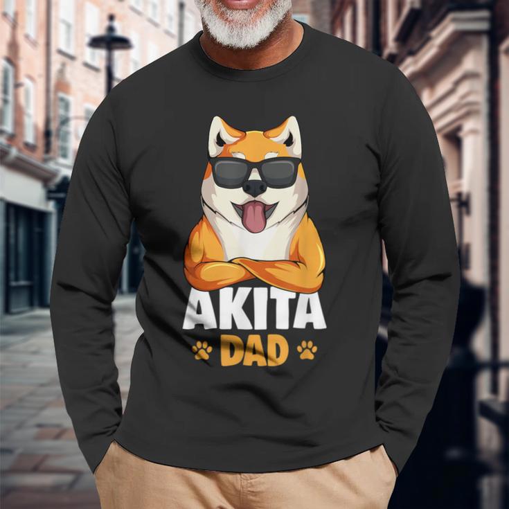 Akita Dog Papa Langarmshirts Geschenke für alte Männer