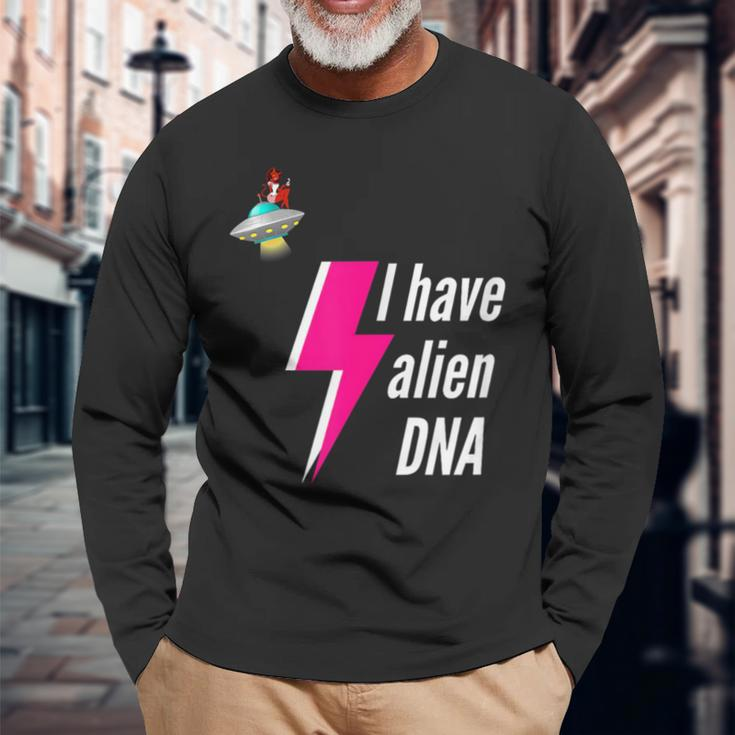 I Have Alien Dna Demon Ufo Sci-Fi Galaxy Long Sleeve T-Shirt Gifts for Old Men