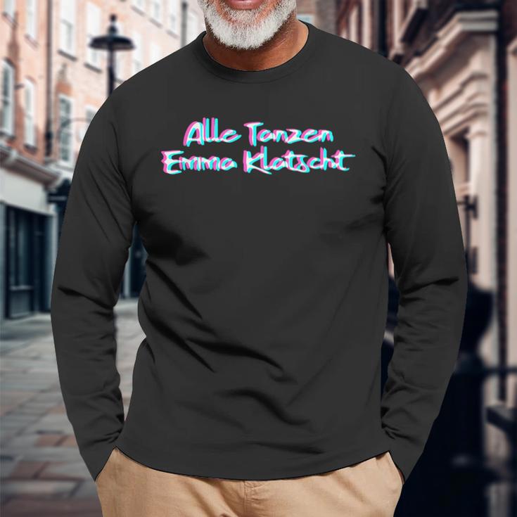 Alle Tanzen Emma Klatscht Techno Festival Hardcore Hardtekk Langarmshirts Geschenke für alte Männer