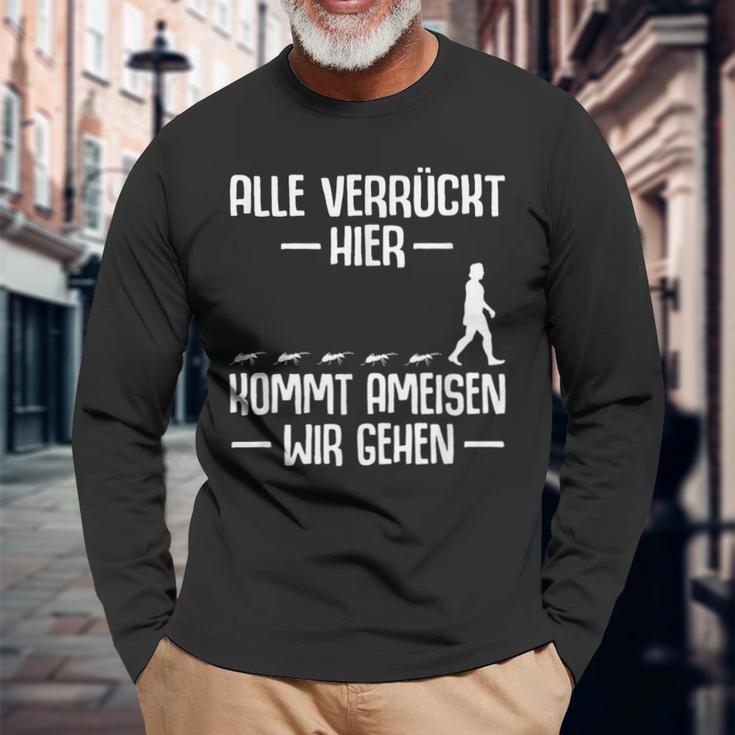 Alle Verrückt Hier Ant Ant Keeper Langarmshirts Geschenke für alte Männer