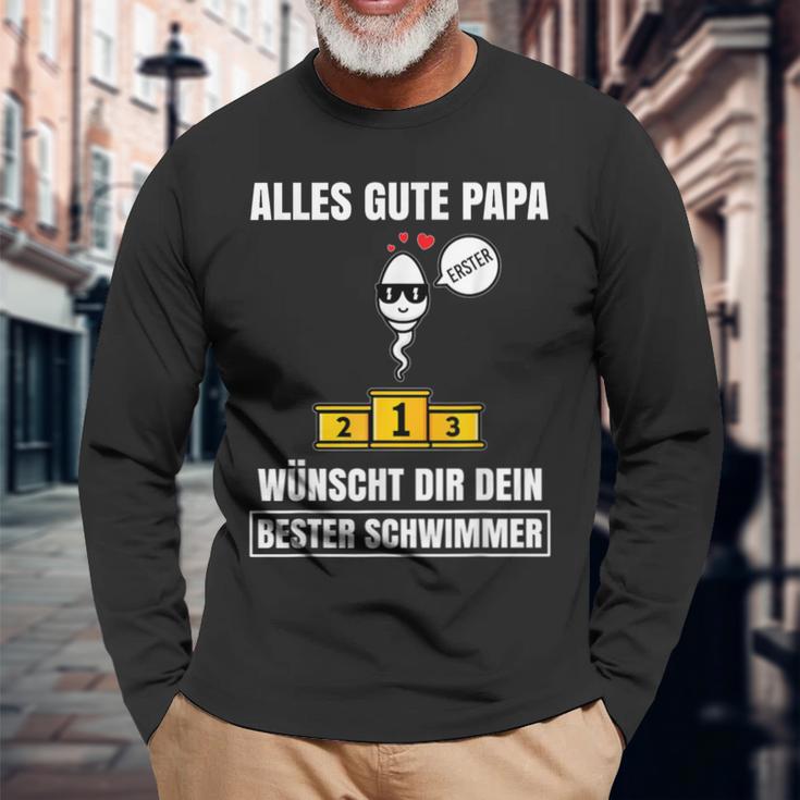 Alles Gute Papa Dein Beste Schwimmer -Ater Papa Father's Day S Langarmshirts Geschenke für alte Männer