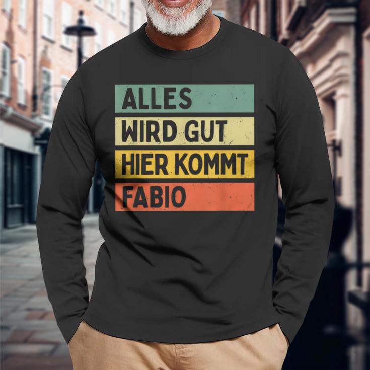 Alles Wird Gut Hier Kommt Fabio Retrointage Saying Langarmshirts Geschenke für alte Männer