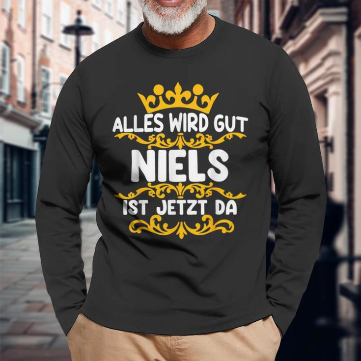 Alles Wird Gut Niels Ist Da Langarmshirts Geschenke für alte Männer