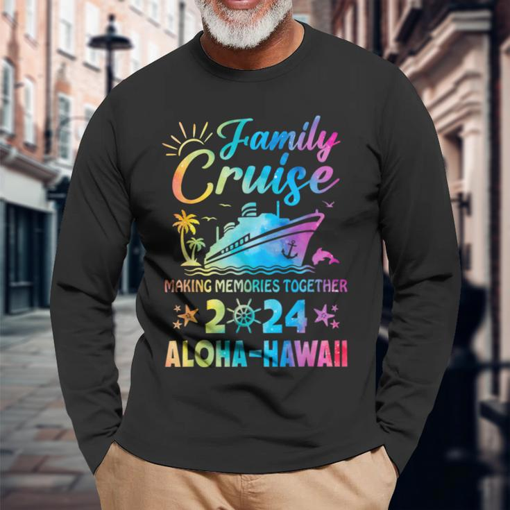Aloha-Hawaii Vacation Family Cruise 2024 Matching Group Long Sleeve T-Shirt Gifts for Old Men