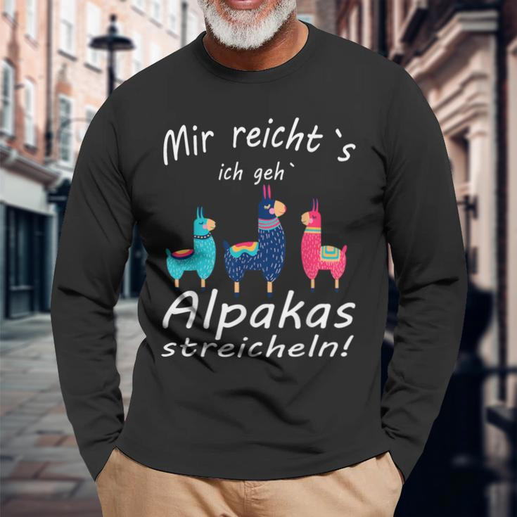 Alpaca And Lamas Mir Reichts Ich Geh Alpacas Strokes Langarmshirts Geschenke für alte Männer